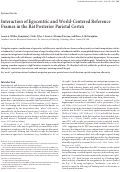 Cover page: Interaction of Egocentric and World-Centered Reference Frames in the Rat Posterior Parietal Cortex