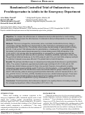 Cover page: Randomized Controlled Trial of Ondansetron vs. Prochlorperazine in Adults in the Emergency Department