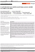 Cover page: A well‐tolerated core needle muscle biopsy process suitable for children and adults