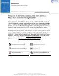 Cover page: Amyloid in dementia associated with familial FTLD: not an innocent bystander