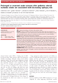 Cover page: Prolonged or recurrent acute seizures after pediatric arterial ischemic stroke are associated with increasing epilepsy risk