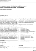 Cover page: A primary current distribution model of a novel micro-electroporation channel configuration