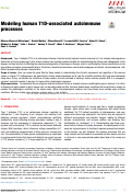Cover page: Modeling human T1D-associated autoimmune processes.