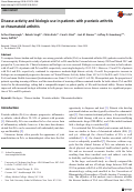 Cover page: Disease activity and biologic use in patients with psoriatic arthritis or rheumatoid arthritis