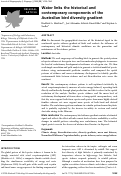 Cover page: Water links the historical and contemporary components of the Australian bird diversity gradient