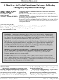 Cover page: A Risk Score to Predict Short-Term Outcomes Following Emergency Department Discharge