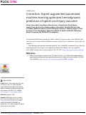 Cover page: Correction: Expert-augmented automated machine learning optimizes hemodynamic predictors of spinal cord injury outcome.