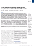 Cover page: Receipt of Intravenous Iron and Clinical Outcomes among Hemodialysis Patients Hospitalized for Infection