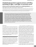 Cover page: Sialylated glycoproteins suppress immune cell killing by binding to Siglec-7 and Siglec-9 in prostate cancer.