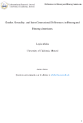 Cover page: Gender, Sexuality, and Inter-Generational Differences in Hmong and Hmong Americans