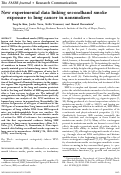 Cover page: New experimental data linking secondhand smoke exposure to lung cancer in nonsmokers