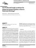 Cover page: Are Preferred Scalp Locations for Alopecia Areata Patches a Clue to Neuronal Etiology?