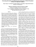 Cover page: Evaluating Information and Misinformation during the COVID-19 Pandemic: Evidence for Epistemic Vigilance