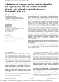 Cover page: Adaptation of a support vector machine algorithm for segmentation and visualization of retinal structures in volumetric optical coherence tomography data sets