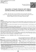 Cover page: Association of Hepatic Steatosis with Adipose and Muscle Mass and Distribution in Children