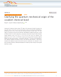 Cover page: Clarifying the quantum mechanical origin of the covalent chemical bond