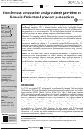 Cover page: Transfemoral amputation and prosthesis provision in Tanzania: Patient and provider perspectives