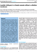 Cover page: Lamellar ichthyosis in a female neonate without a collodion membrane
