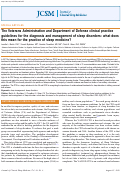 Cover page: The Veterans Administration and Department of Defense clinical practice guidelines for the diagnosis and management of sleep disorders: what does this mean for the practice of sleep medicine?