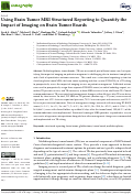 Cover page: Using Brain Tumor MRI Structured Reporting to Quantify the Impact of Imaging on Brain Tumor Boards.