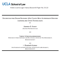 Cover page: Deconstructing Design Decisions: Why Courts Must Interrogate Machine Learning and Other Technologies