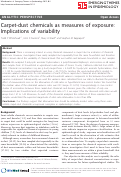 Cover page: Carpet-dust chemicals as measures of exposure: Implications of variability