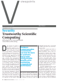 Cover page: Trustworthy Scientific Computing