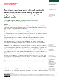 Cover page: Prevalence and characteristics of giant cell arteritis in patients with newly diagnosed polymyalgia rheumatica - a prospective cohort study.