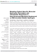 Cover page: Modeling Patient-Specific Muscular Dystrophy Phenotypes and Therapeutic Responses in Reprogrammed Myotubes Engineered on Micromolded Gelatin Hydrogels