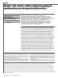 Cover page: Single-cell, whole-embryo phenotyping of mammalian developmental disorders