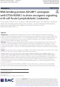 Cover page: RNA binding protein IGF2BP1 synergizes with ETV6-RUNX1 to drive oncogenic signaling in B-cell Acute Lymphoblastic Leukemia