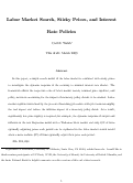 Cover page: Labor Market Search, Sticky Prices, and Interest Rate Policies