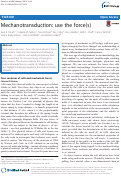 Cover page: Mechanotransduction: use the force(s)