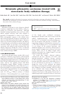 Cover page: Metastatic pilomatrix carcinoma treated with stereotactic body radiation therapy