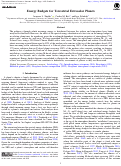 Cover page: Energy Budgets for Terrestrial Extrasolar Planets