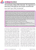 Cover page: The Community College Effect Revisited: The Importance of Attending to Heterogeneity and Complex Counterfactuals.