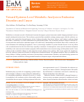 Cover page: Toward Systems-Level Metabolic Analysis in Endocrine Disorders and Cancer.