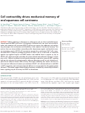 Cover page: Cell contractility drives mechanical memory of oral squamous cell carcinoma