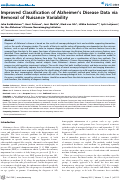 Cover page: Improved Classification of Alzheimer's Disease Data via Removal of Nuisance Variability