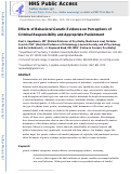 Cover page: Effects of Behavioral Genetic Evidence on Perceptions of Criminal Responsibility and Appropriate Punishment