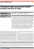 Cover page: Unexplained high and persistent methyl bromide emissions in China.