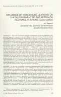 Cover page: Influence of Nonobvious Learning on the Development of the Approach Response in Chicks (      <em>         Gallus gallus         <em>)</em>         
            </em>