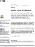 Cover page: Structure of the human ClC-1 chloride channel