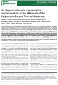 Cover page: An abyssal carbonate compensation depth overshoot in the aftermath of the Palaeocene–Eocene Thermal Maximum