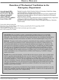 Cover page: Duration of Mechanical Ventilation in the Emergency Department