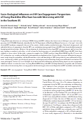 Cover page: Socio-Ecological Influences on HIV Care Engagement: Perspectives of Young Black Men Who Have Sex with Men Living with HIV in the Southern US