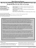 Cover page: The Use of a Self-triage Tool to Predict COVID-19 Cases and Hospitalizations in the State of Georgia