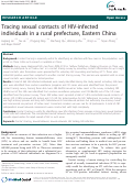 Cover page: Tracing sexual contacts of HIV-infected individuals in a rural prefecture, Eastern China