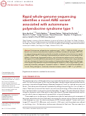 Cover page: Rapid whole-genome sequencing identifies a novel AIRE variant associated with autoimmune polyendocrine syndrome type 1