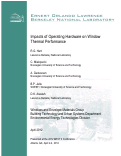 Cover page: Impacts of Operating Hardware on Window Thermal Performance